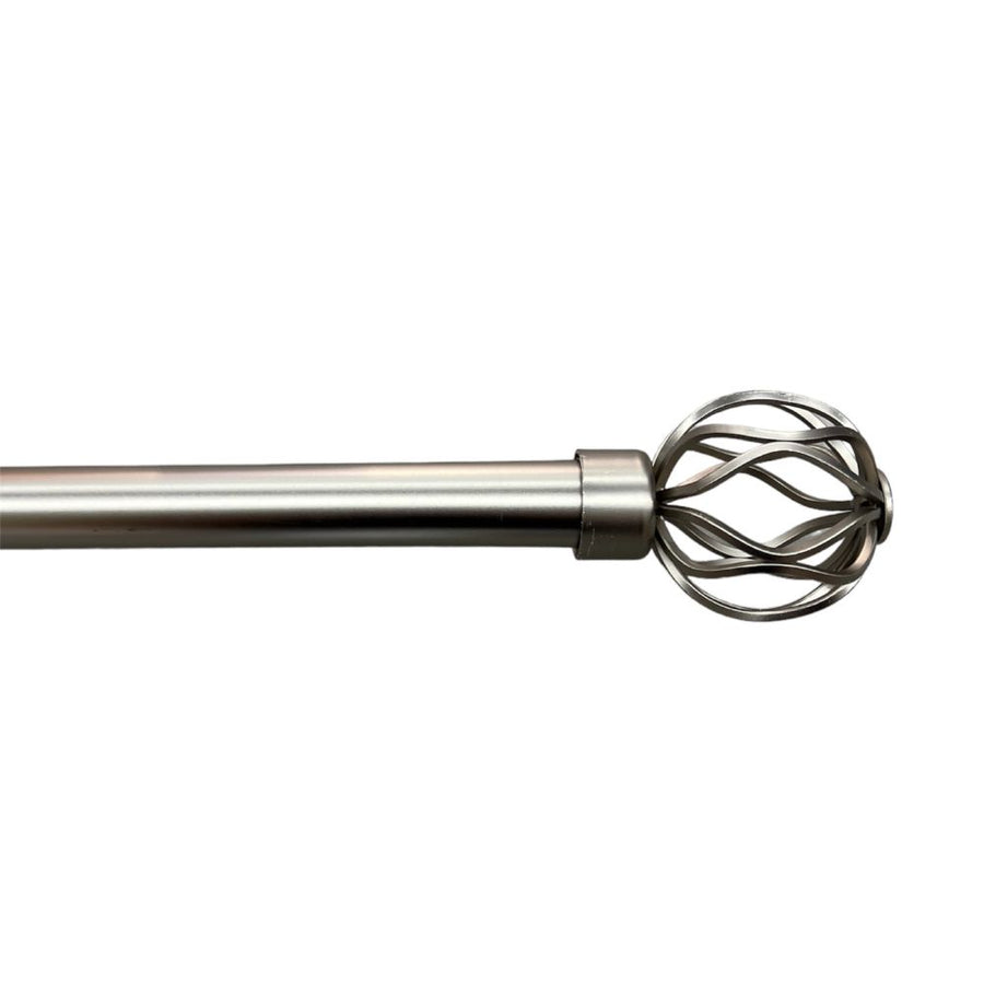 Μονό Κουρτινόξυλο Ασημί Ματ 120 εώς 200 cm 28mm 41704 — 1