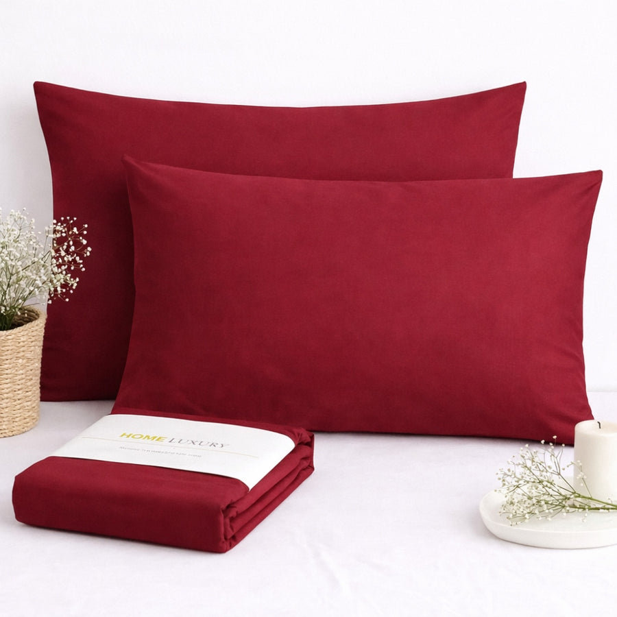 Σετ Μπορντώ Μαξιλαροθήκες 50x70cm 100% Βαμβάκι 92050 — 1