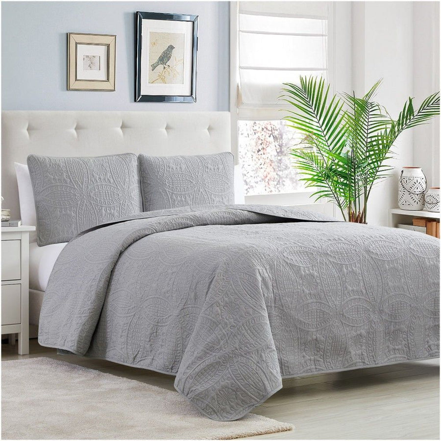 Σετ Κουβερλί 3τμχ Γκρι Ανοιχτό 100% Microcotton 220X240cm 96411 — 1