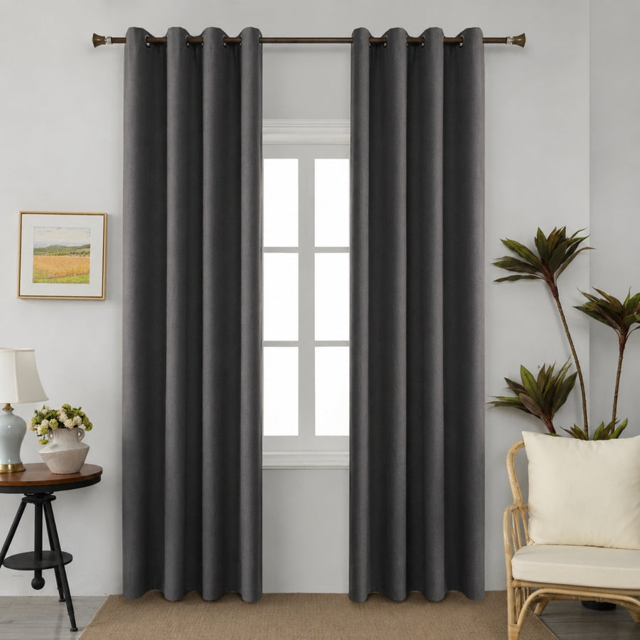 Κουρτίνα Σκίασης Σκούρο Γκρι με Κρίκο 140x265cm AD6010-2 — 1