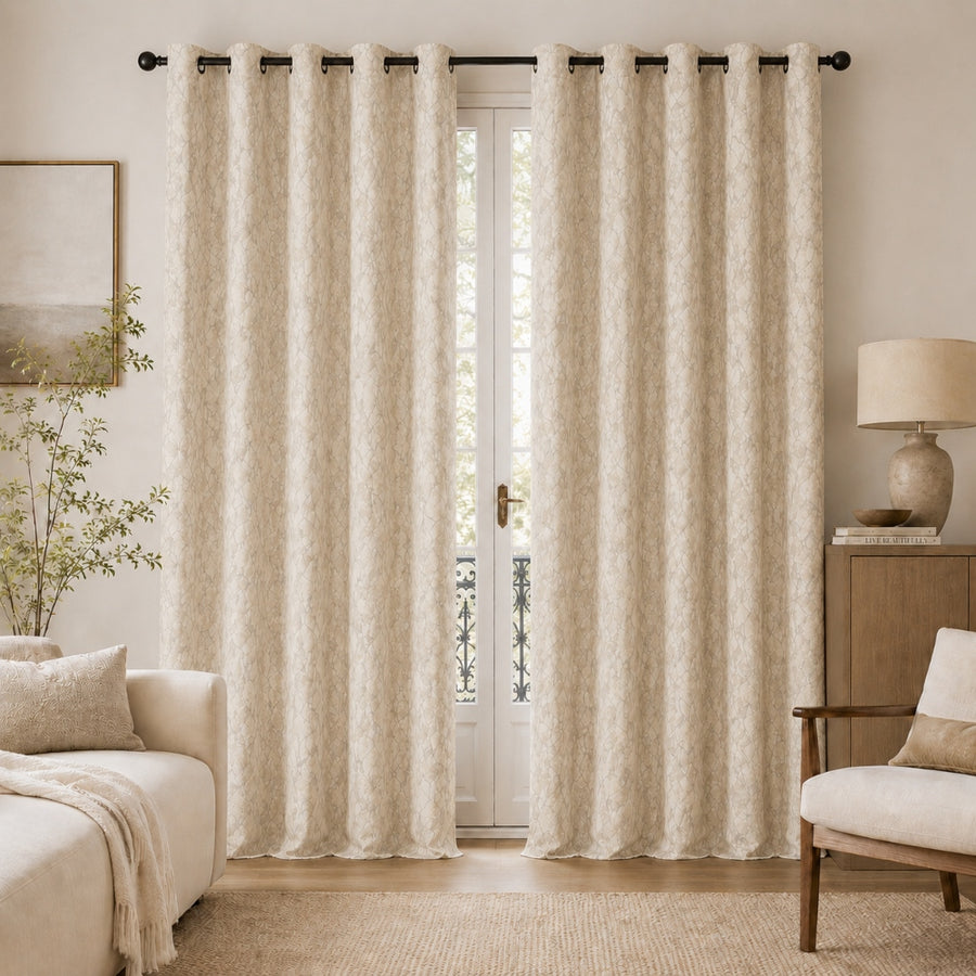 Κουρτίνα Σκίασης Σενίλ Μπέζ Με Κρίκο Υ270xΦ280cm B279-4 — 1