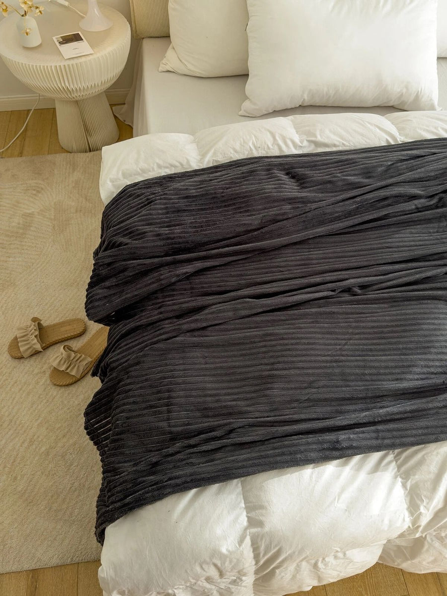 Stripes Black Κουβέρτα Fleece Super Soft 220X240cm 9963-16 — 1
