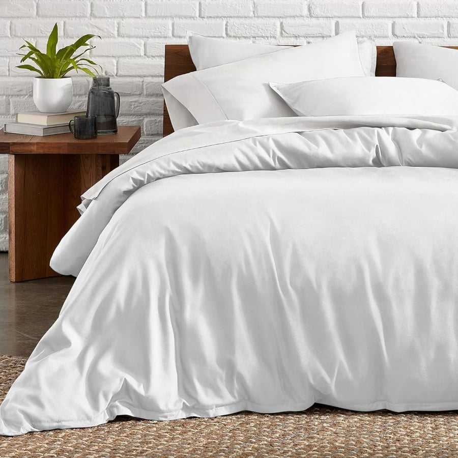 Σετ Παπλωματοθήκη Υπέρδιπλη Λευκή 220x240cm 3τμχ Microcotton P-012220 — 1