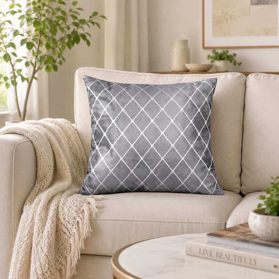 Διακοσμητική Μαξιλαροθήκη 45x45cm Γκρι SGFK-2 — 1