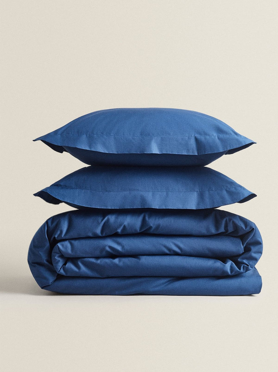 Monochrome Σετ Παπλω/θήκη Μπλε Ραφ Υπέρδιπλη 220x250cm 0041 — 1