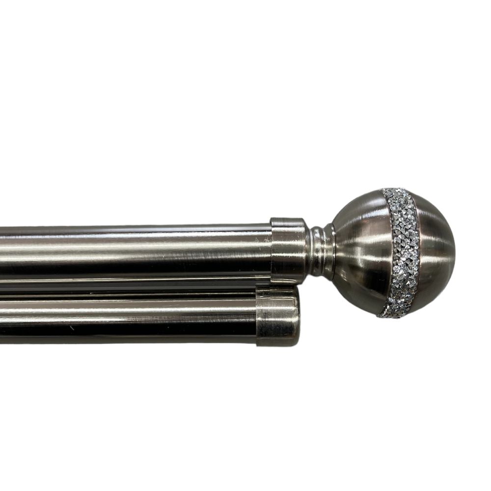 Διπλό Κουρτινόξυλο Ασημί 160 εώς 310 cm 28mm D-YQ-031