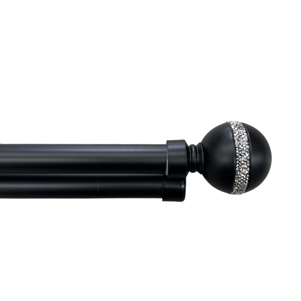 Διπλό Κουρτινόξυλο Μαύρο 160 εώς 310 cm 28mm D-YQ-034