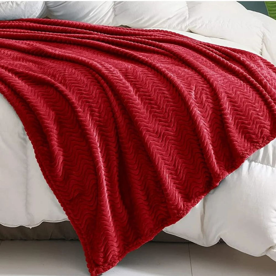 Κουβέρτα Coral Fleece Waves Κόκκινη Υπέρδιπλη 220x240cm BL220-02 — 1