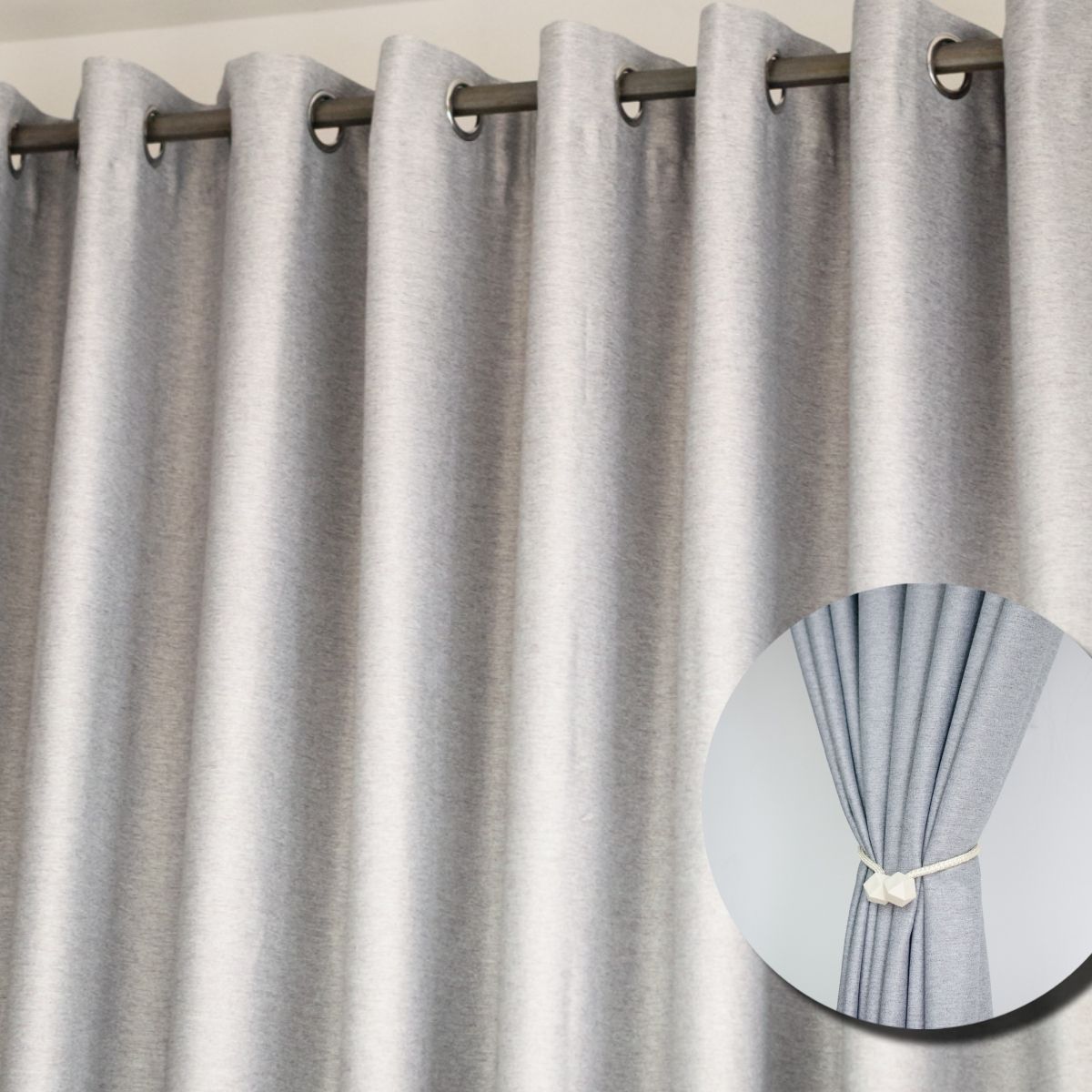 Chanel Κουρτίνα Σκίασης Γκρι Με Κρίκο Υ270xΦ280cm B223-8