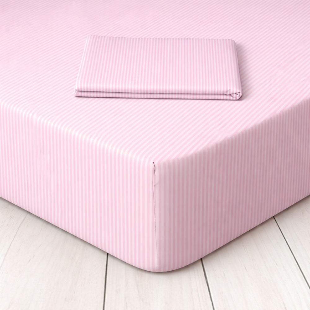 Σεντόνι Ημίδιπλο 160x240cm Ριγέ Ροζ 100% Βαμβάκι 059160S