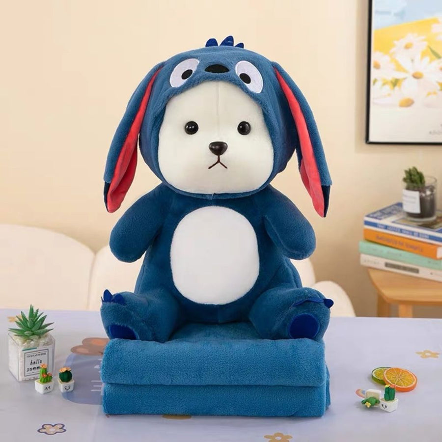 Κουβέρτα Fleece 100x150cm Με Λούτρινο Αρκουδάκι Μπλε Ραφ 0611-5 — 1