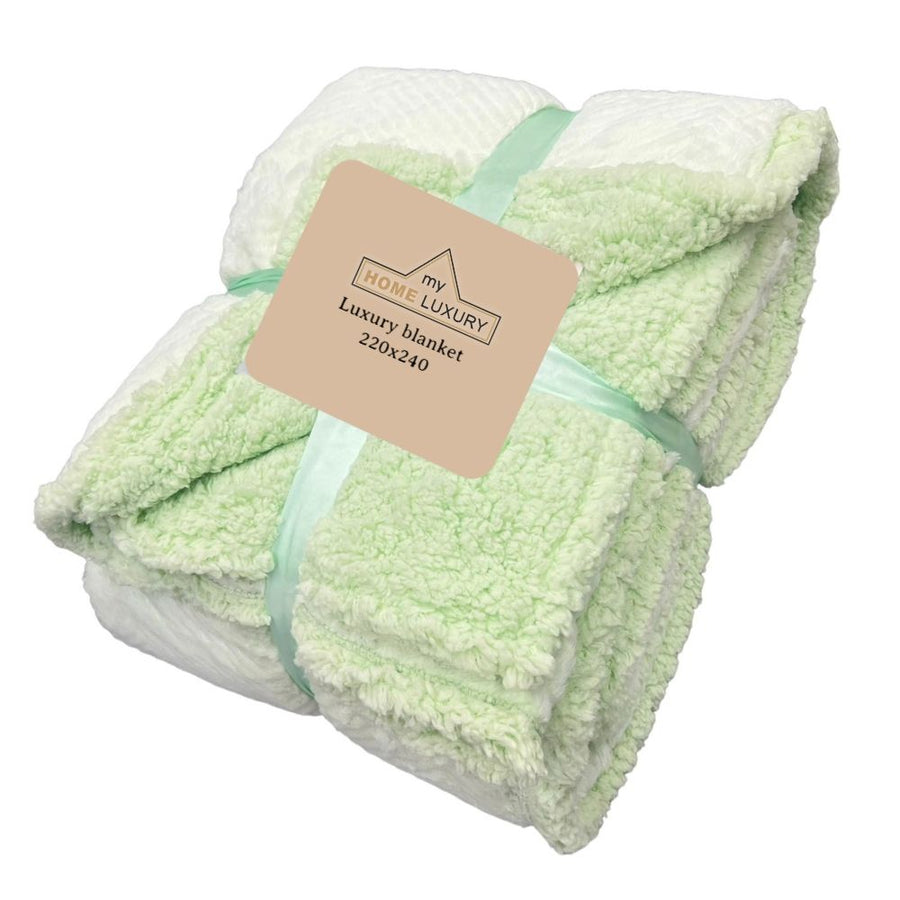 Λαχανί Κουβέρτα Fleece Υπέρδιπλη (220x240) Με Γουνάκι Βάρους 3kg LSH-07 — 1