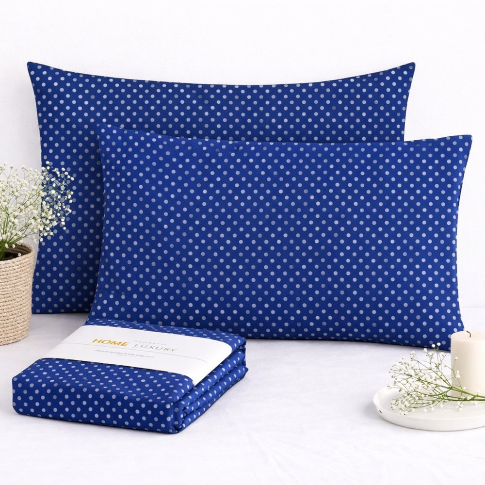 Σετ Πουά Royal Μπλε Μαξιλαροθήκες 50x70cm 100% Βαμβάκι 10072