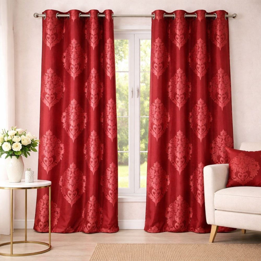 Luxury - Κουρτίνα Σκίασης Κόκκινη Με Κρίκο Υ270ΧΦ280cm A151-2