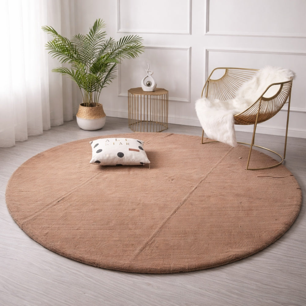 Πατάκι Στρόγγυλο Γούνα Rabbit Κάμελ 150x150cm 151514