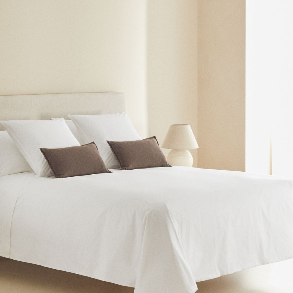 Luxury White Σετ Σεντόνια 100% Βαμβάκι Περκάλι 240x260cm LW300