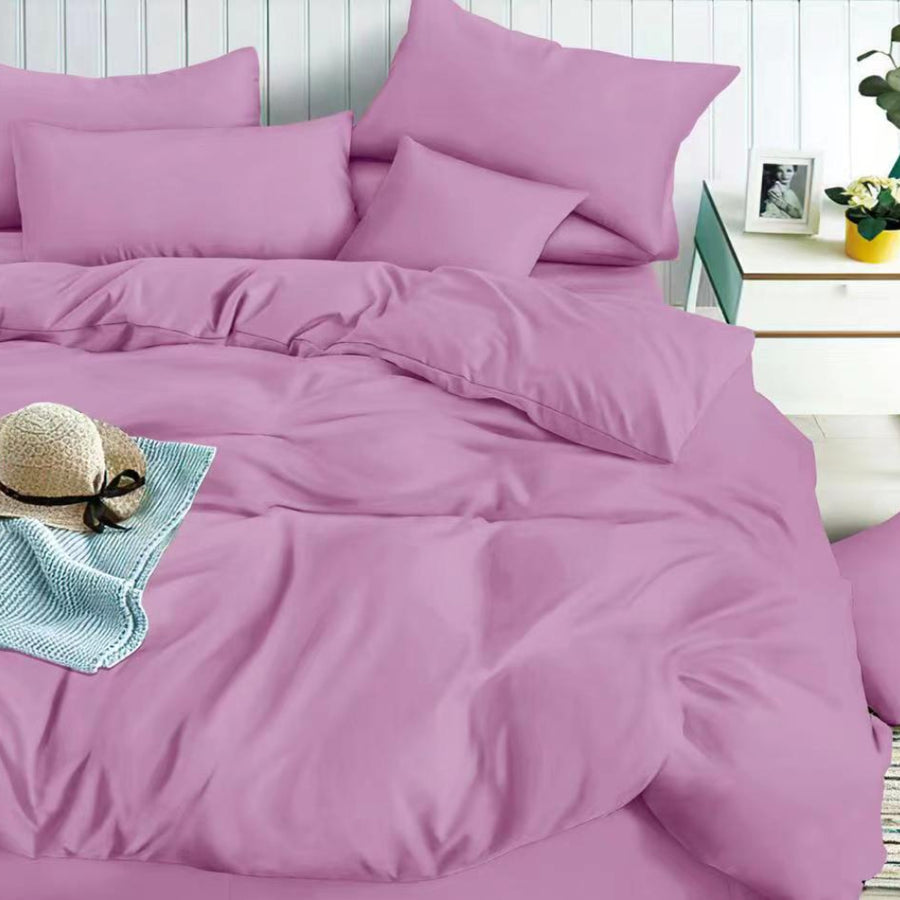 Σετ Σεντόνια Μωβ με Λάστιχο 180x200+25 4τμχ Microcotton 405006 — 1