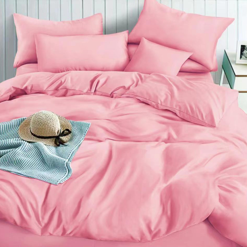 Σετ Παπλωματοθήκη 5τμχ Υπέρδιπλη Ροζ 220x240cm Microcotton 505010