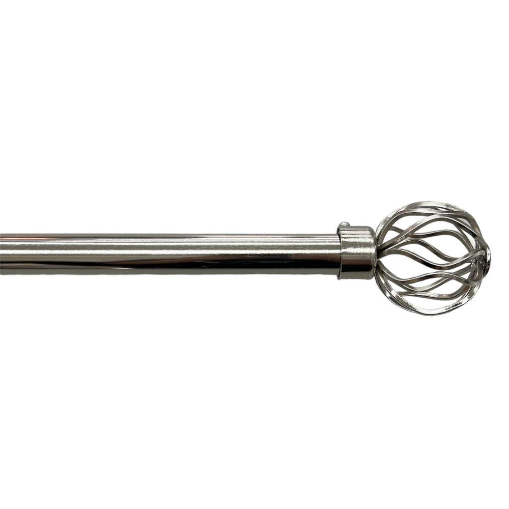 Μονό Κουρτινόξυλο Ασημί 160 εώς 310 cm 28mm 42701