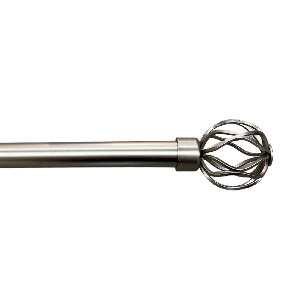 Μονό Κουρτινόξυλο Ασημί Ματ 120 εώς 200 cm 28mm 41704