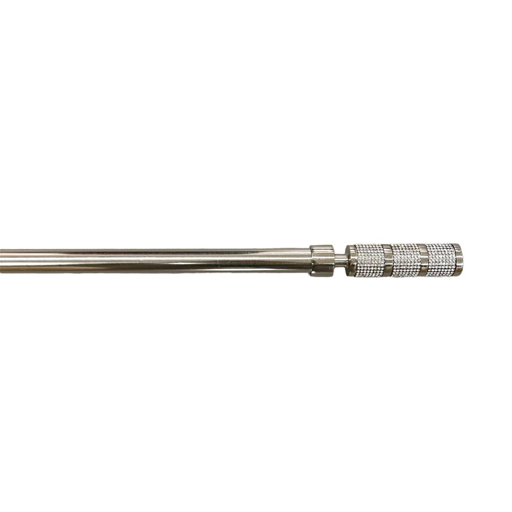 Μονό Κουρτινόξυλο Ασημί με Στρας 160 εώς 310 cm 19mm 52101