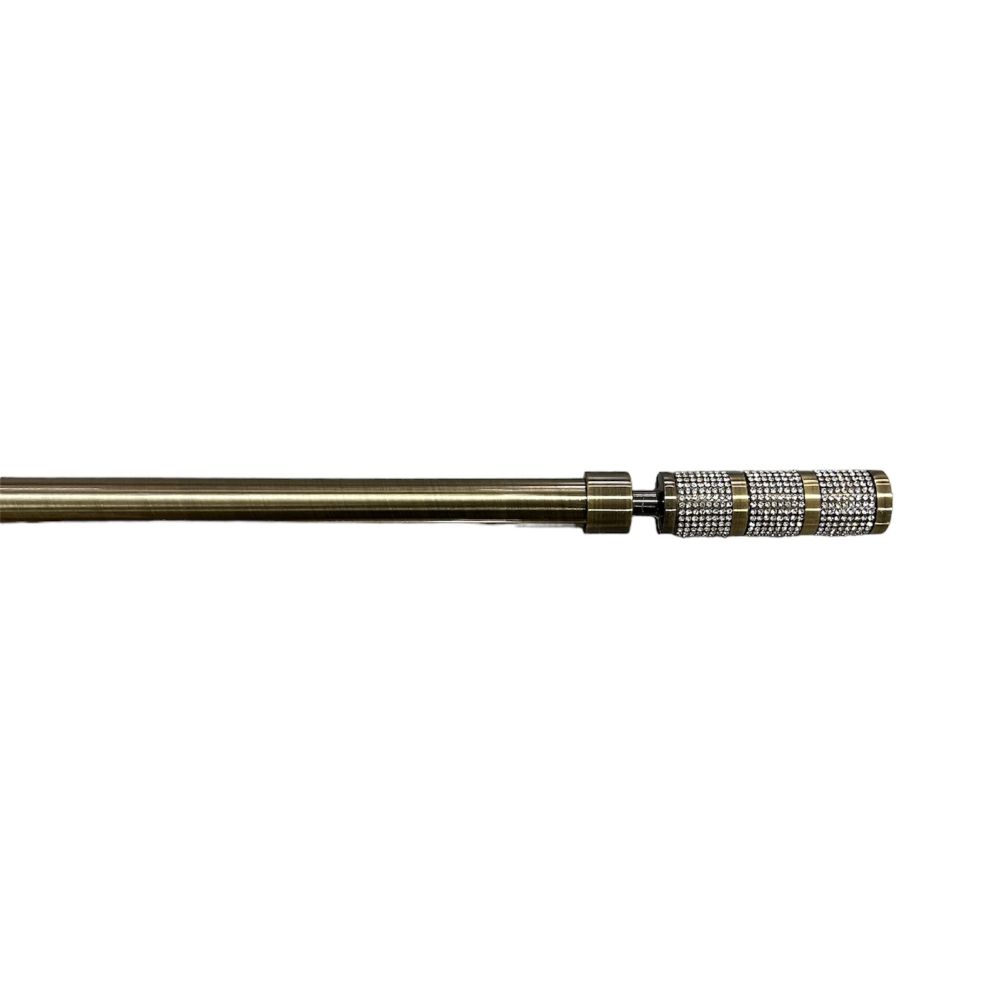 Μονό Κουρτινόξυλο Χρυσό με Στρας 120 εώς 200 cm 19mm 51105