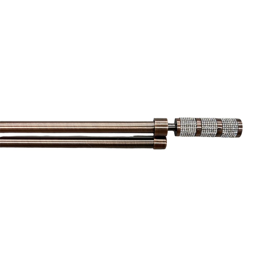 Διπλό Κουρτινόξυλο Μπρονζέ με Στρας 160 εώς 310 cm 19mm 54104