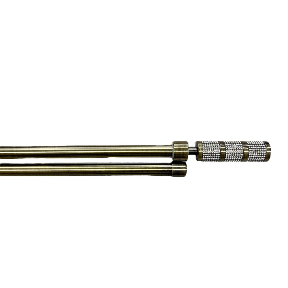 Διπλό Κουρτινόξυλο Χρυσό με Στρας 160 εώς 310 cm 19mm 54105