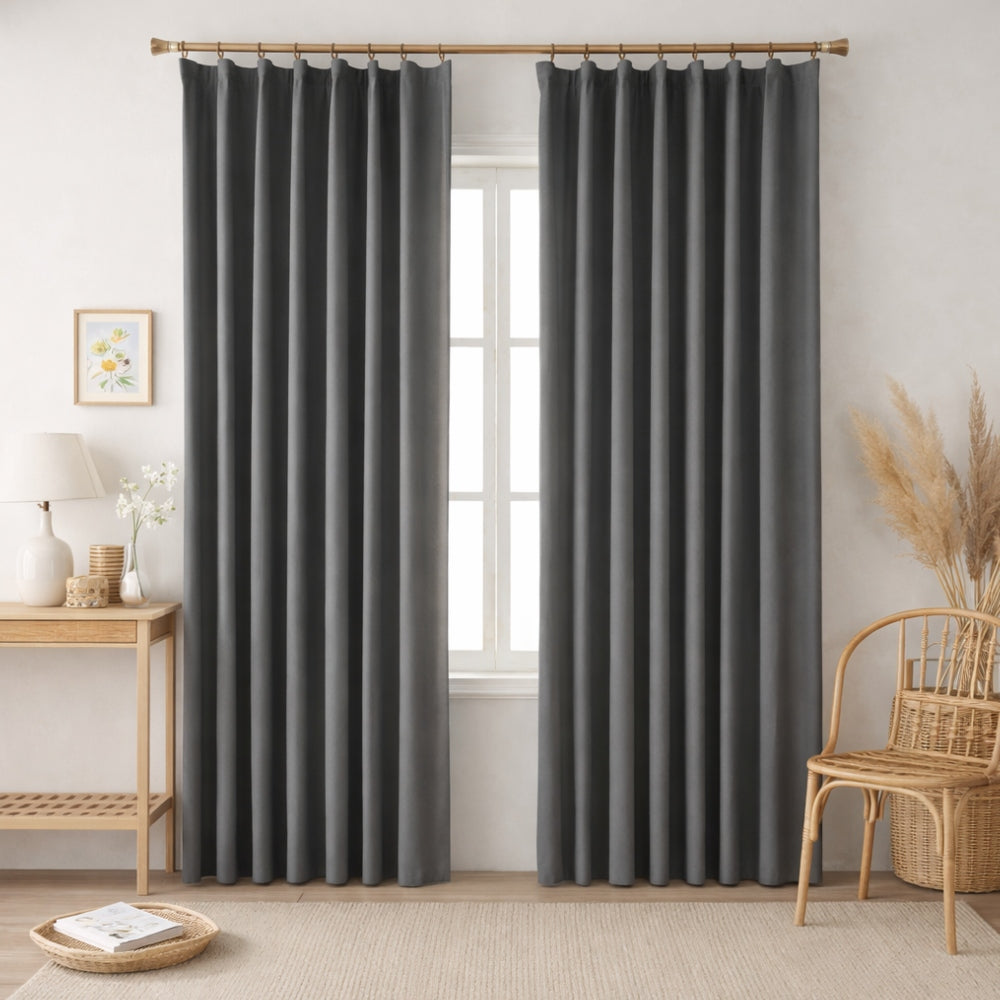 Κουρτίνα Σκίασης Σκούρο Γκρι με Τρέσα 270x270cm 6010-42