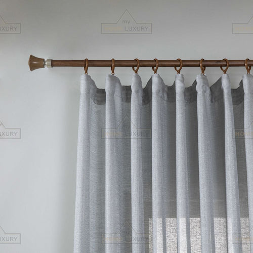 Line Senyl - Κουρτίνα Ημιδιάφανη Γκρι Με Τρέσα Υ270ΧΦ270cm 6036-11 — 2