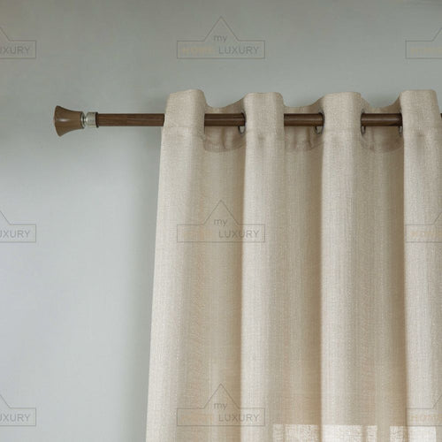 Line Senyl - Κουρτίνα Ημιδιάφανη Μπεζ Με Κρίκο Υ270ΧΦ270cm A6036-1 — 2