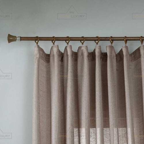 Line Senyl - Κουρτίνα Ημιδιάφανη Καφέ Με Τρέσα Υ270ΧΦ270cm 6036-4 — 2