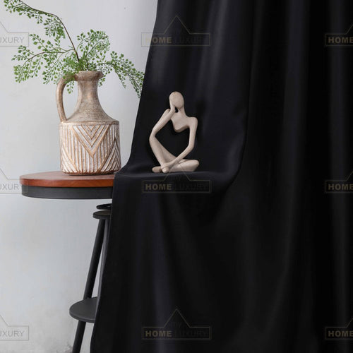 Dellia - Κουρτίνα Σκίασης Μαύρη Με Κρίκο Υ265xΦ140cm AD6038-18 — 2