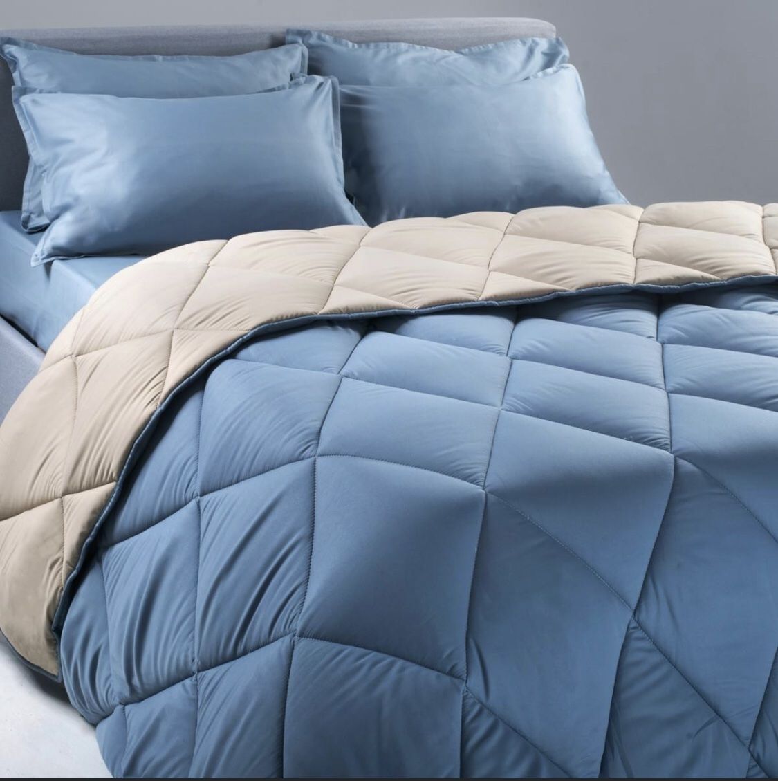 Isabel Indigo-Beige Σετ Πάπλωμα 100% Βαμβάκι 220x240cm 75001