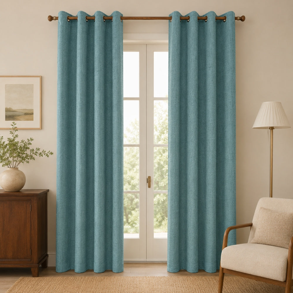 Linen Κουρτίνα Πετρόλ 80% Σκίασης Με Τρέσα Υ2.70ΧΦ2.80cm 786-7