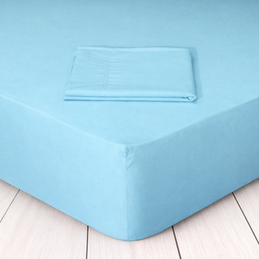 Σεντόνι Υπέρδιπλο 220X250cm Μονόχρωμο Τιρκουάζ 100% Βαμβάκι 80220 — 1