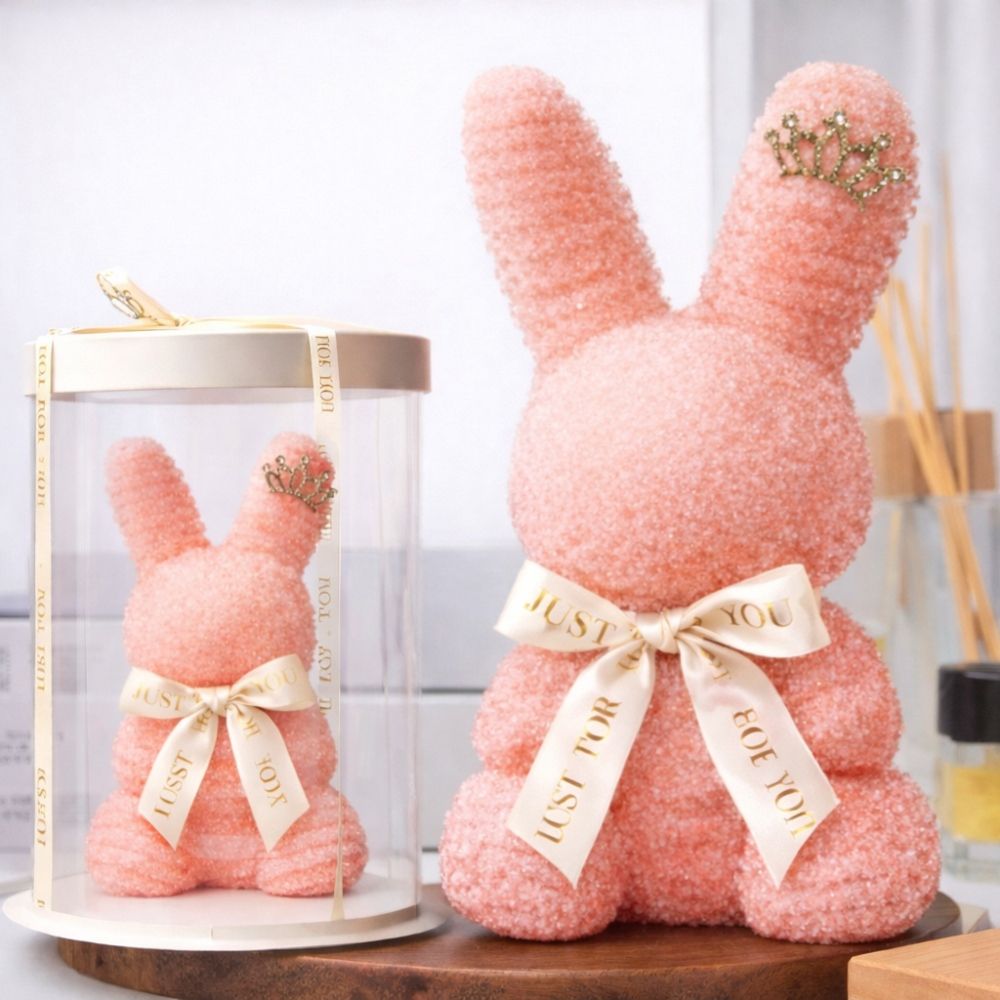 Ροζ Αρκουδάκι Bunny με Σταρ Διακόσμησης με Κουτί Δώρου 22cm 847082