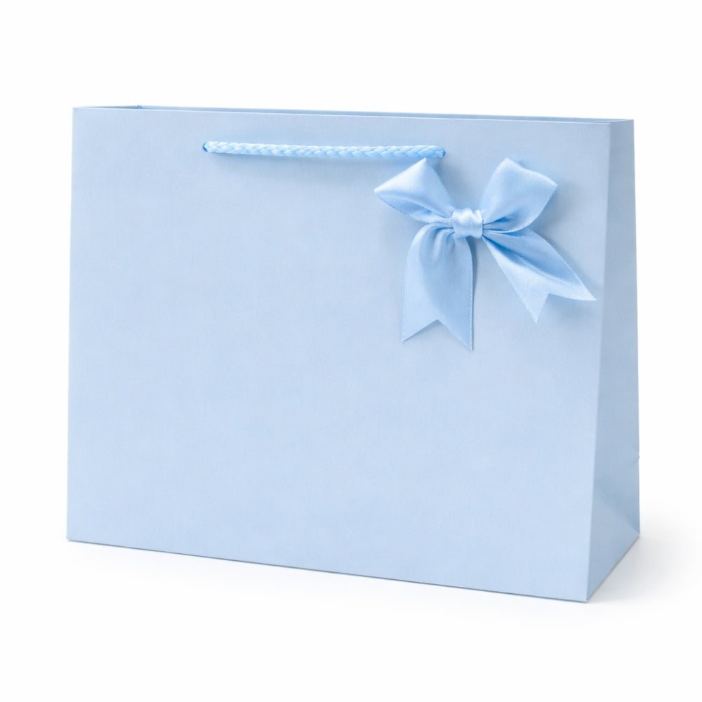 Χάρτινη Σακούλα Δώρου Μπλε 45x10x32cm με Κορδόνι & Φιόγκο