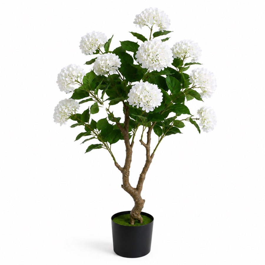 Τεχνητή Ορτανσία Λευκή σε Γλάστρα 140cm 87222-1 — 1