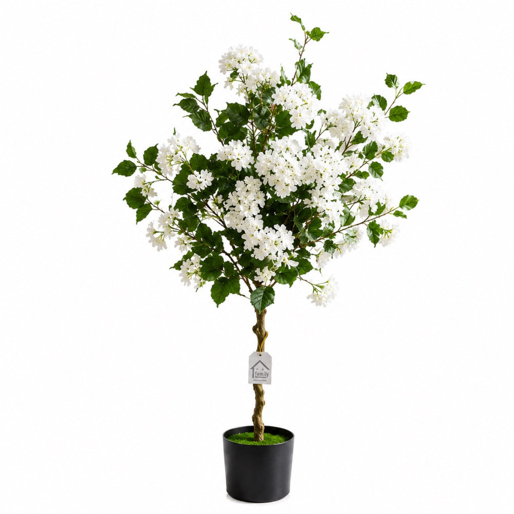 Τεχνητή Ορτανσία Λευκή σε Γλάστρα 140cm 88325-1