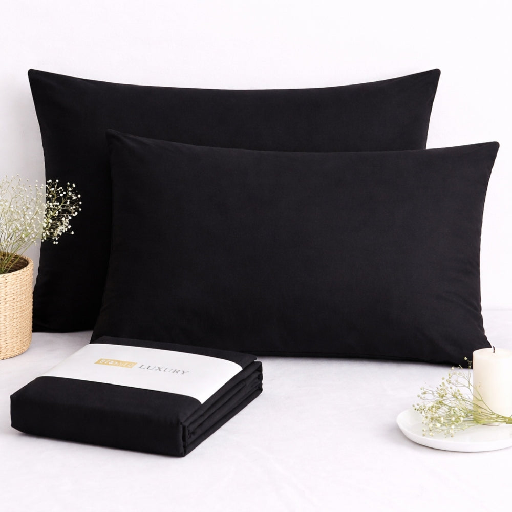 Σετ Μαύρες Μαξιλαροθήκες 50x70cm 100% Βαμβάκι 90050