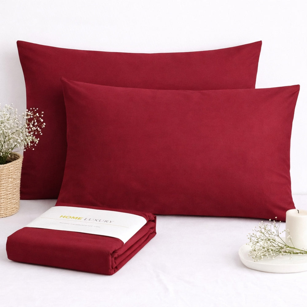 Σετ Μπορντώ Μαξιλαροθήκες 50x70cm 100% Βαμβάκι 92050