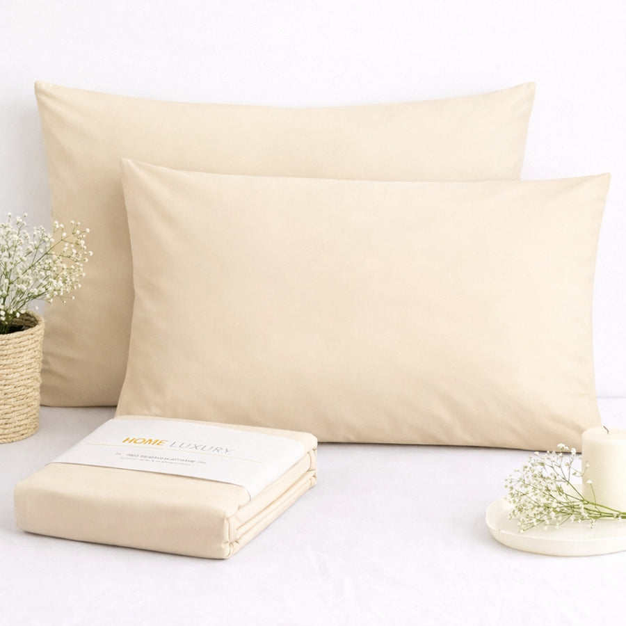 Σετ Κρεμ Μαξιλαροθήκες 50x70cm 100% Βαμβάκι 95050 — 1