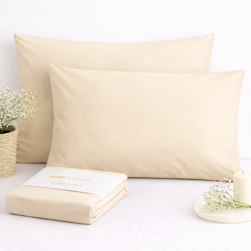 Σετ Κρεμ Μαξιλαροθήκες 50x70cm 100% Βαμβάκι 95050