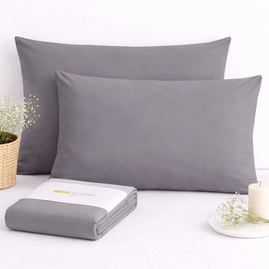 Σετ Γκρι Μαξιλαροθήκες 50x70cm 100% Βαμβάκι 9850