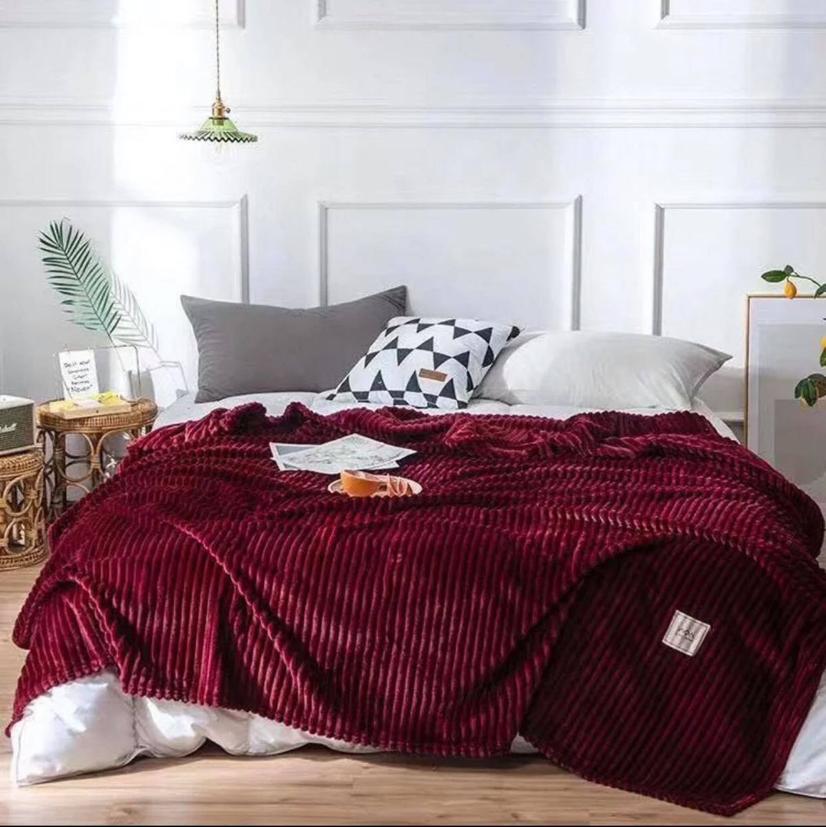 Stripes Red Κουβέρτα Fleece Super Soft 220X240cm 9963-2