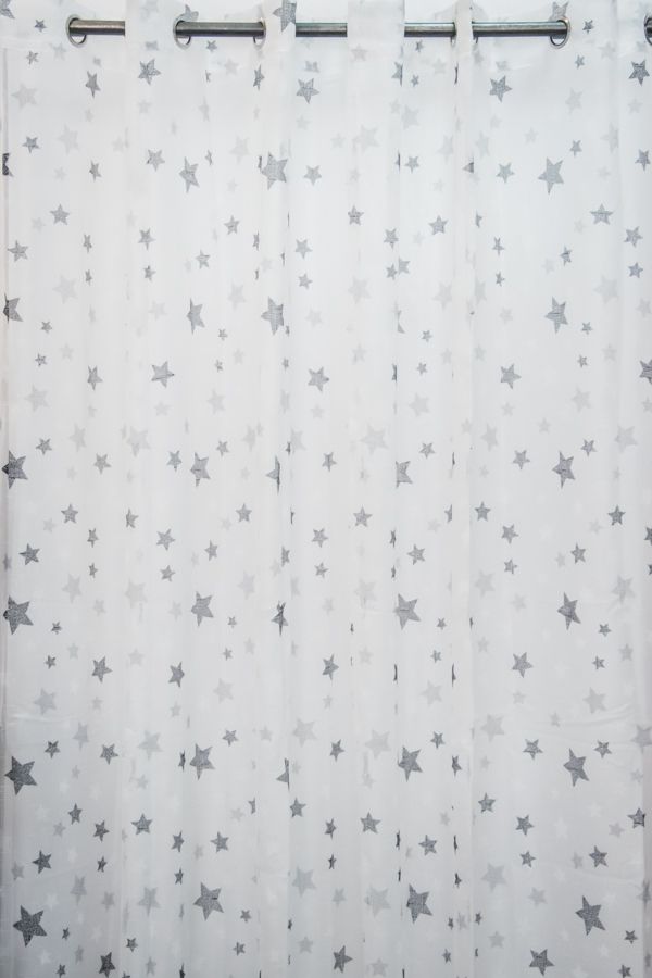 Kids Stars Navy Κουρτίνα Λινή Με Κρίκο Υ260xΦ280cm A418-18