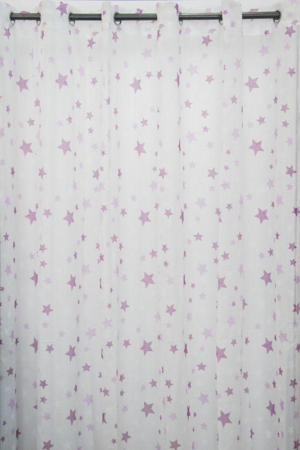 Kids Stars Lilac Κουρτίνα Λινή Με Κρίκο Υ260xΦ280cm A418-6 — 1