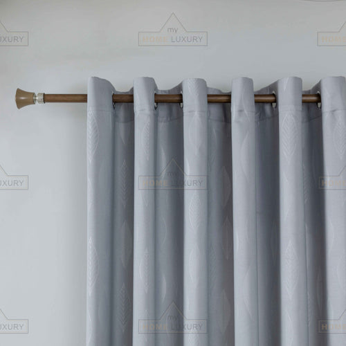 Leaves - Κουρτίνα Σκίασης Ασημί Με Κρίκο Υ270xΦ270cm A6039-11 — 2