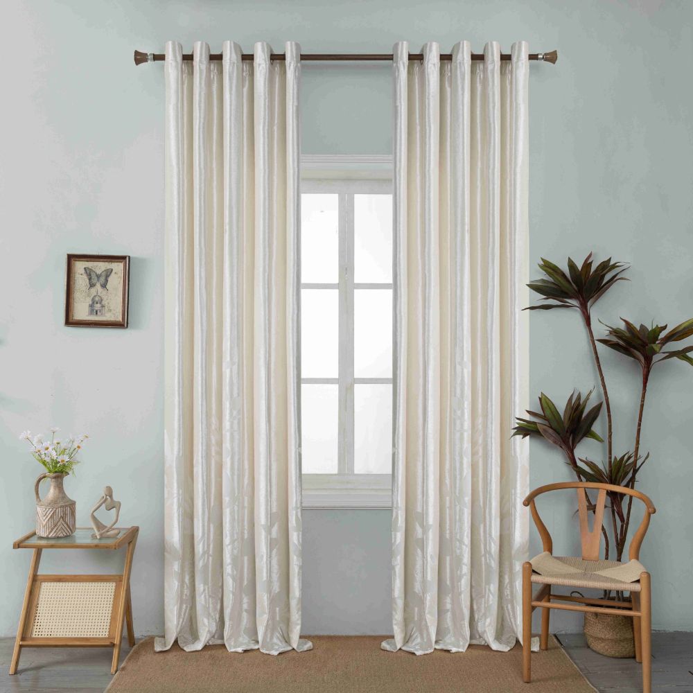 Κουρτίνα Σκίασης Velvet Εκρού Με Κρίκο Υ290XΦ200cm A6042-8